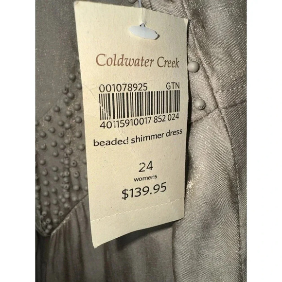 NWT $140 Coldwater Creek Beaded gold Shimmer cocktail Dress Women’s Plus Size 24 - Picture 2 of 9